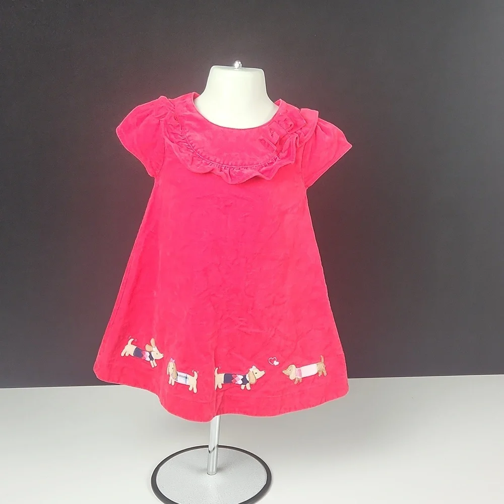 Gymboree- Infant Dress - Red w/Embroidered Dogs - 18-24mos